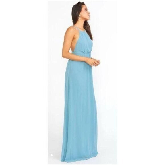 Show Me Your Mumu Amanda Maxi Dress NWT Sea Blue Light Blue Spring Summer XS - Picture 3 of 9